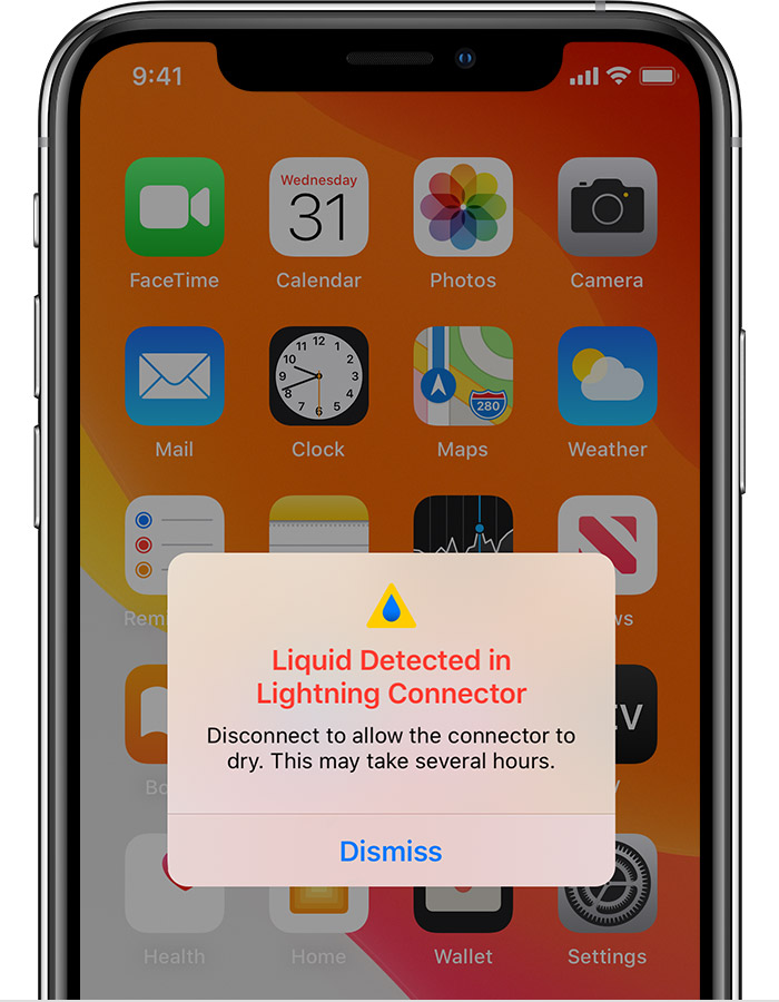 广昌苹果手机维修分享iPhone 12 在充电时出现 “闪电接口检测到液体”的提示怎么办 