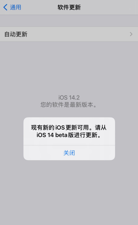 广昌苹果手机维修分享iOS 14.2 反复出现更新提示，需等待苹果修复 